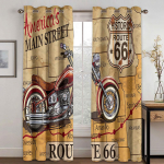 Klassikalised Mootorrattad Kauni Naise Aknavarjud Elutuba Magamistuba Aknakardinad 2 Paneeli Komplekt Seksikas Daam 100W130H(CM)40x51in&Hook