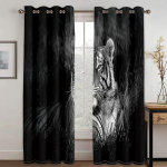 Cougar Wild Lion Tiger Wolf loomaprindiga aknakardinad lastele tuba Luksuslik magamistuba hotelli kodukaunistus aken r&otilde;du kardinad 100W130H(CM)40x51in&Hook
