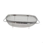 over The Sink Colander Extendable Oval Strainer Kitchen Gadgets Fruit Dish Rack Drain