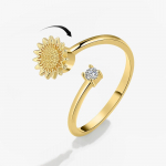 SMJEL Fidget Spinner Ring &Auml;revus naistele Mitme kristallist lillega silma liblikas loomas&otilde;rmus P&ouml;&ouml;ratav stressivastane pulmaeht resizable