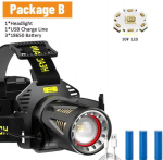 XHP360 LED-esilatern suumitav anduriga esituli USB-laetav peataskulamp v&auml;listingimustes veekindel kalap&uuml;&uuml;gi h&auml;daabipank (30W white laser beads)