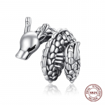 Sobivad Pandora originaal k&auml;ev&otilde;rud 925 Sterling H&otilde;bedane Kameeleon T&auml;ht Kuu v&otilde;lusid Kilpkonn Sinised Silmad Helmed DIY ehted Halloweeni kingitus