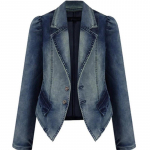 Naiste Taskun&ouml;&ouml;biga Denimjakk Patchwork Allakeeratava Kraega Femme Jeansjakk S&uuml;gis Moes &Uuml;ler&otilde;ivad 5XL sinine