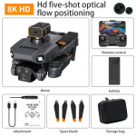P8 Pro GPS Drone 8K professionaalne HD kaamera RC Dron 5G WIFI FPV harjadeta takistuste v&auml;ltimise UAV s&uuml;sinikkiust kokkupandav neljakopter Black8KBag1B