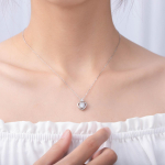 925 Sterling H&otilde;be Virsiku S&uuml;dame K&otilde;rge S&uuml;sinikusisaldusega Teemant Ripats Clavicle Keti Kaelakee 925