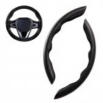 Auto rooliratta kate 38cm 15-tolline s&uuml;sinikmust fiiber silikoonist rooliv&otilde;imendi kate Libisemisvastane autotarvikud 37-38cm must