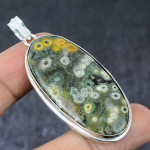Ocean Jasper Gemstone Handmade 925 Sterling Silver Jewelry Pendant 2.60 m1l07