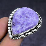 Lepidolite Gemstone handmade 925 Sterling Silver gift Jewelry Ring Size 11 I7r03