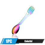 Matkakahvli lusikas Multifunktsionaalne lusikas 5-&uuml;hes Integreeritud kahvellusikas V&auml;listingimustes olev kahvellusikas Pikniku l&otilde;ikenoa pudelipurgiavaja