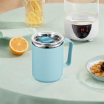 Coffee Mug Insulated Tumbler, Easy to Clean, with Handle and Lid, Thermal Tumbler for Car Beach valge