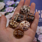 Ainulaadne Leopard Print Shell ripats, Boheemi &uuml;mmarguse kestaga topelt auguga amuletid DIY kaelakee k&auml;ev&otilde;ru Tuulekella rippumistarvikud 25x25mm 2Pcs/25x25mm