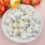 20 tk 11,2 * 21,4 mm kaetud v&auml;rviga akr&uuml;&uuml;l kommi kuju lahtised helmed DIY ehtetarvikud k&auml;ev&otilde;ru k&otilde;rvar&otilde;nga valmistamiseks valge