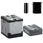 Kaasaskantav kokkupandav v&auml;lik&auml;imla kaanega matkapott matkamiseks Toilet with Garbage Bag hall/must