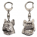 French Bulldog, Frenchie II - Silver-plated key ring with a dog in a gift box, handbag decoration, backpack pendant by Art-Dog brand