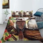 3D Lind Voodipesukomplekt &Uuml;he- v&otilde;i Kahekohaline Voodi Udusule Tekikott Padjap&uuml;&uuml;r 2/3 tk Loomakate Lastele T&auml;iskasvanutele Kingitus Kodutekstiil Baby 100x135cm