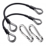 2 tk J&otilde;usaali pikenduskaabli komplekt Roostevabast terasest karabiin Fitnessk&ouml;ie kinnitused jaoks