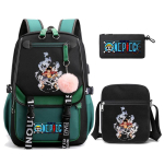 3 tk/komplekt Anime One Piece K&otilde;rge kvaliteediga arvutikott &Otilde;lakott Pliiatsikott Meestele Naistele Reisikott &Otilde;pilane T&uuml;druk Poiss Tagasi kooli Vaba aja kott