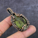 Dragon Jasper Gemstone Copper Wire Wrap Jewelry Pendant 2.29 o8i12