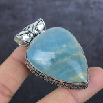 Natural Aquamarine Gemstone 925 Sterling Silver Jewelry Pendant 2.40 b2f56