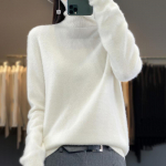 Naiste ka&scaron;miirist sviiter Qinghe ka&scaron;miir 30% ka&scaron;miir 70% vill Naiste s&uuml;gis- ja talvine ka&scaron;miirist pullover pehme ja soe L valge
