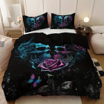 Moodne Gooti Roosi Kolju Prindiga Voodipesukomplekt Pehme Ja Nahas&otilde;bralik Tekikott Magamistoa K&uuml;lalistoa Jaoks 2PCS Pillowcase48x74