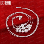 925 Sterling H&otilde;bedast Snake Chain Bead kaelakee Pulmaehted 45CM