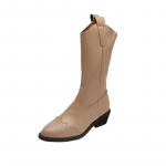 Naiste Western Mid Calf saapad PU nahast saapad Naiste must kauboi retro naiste t&ouml;&ouml; Oxford kingad Naiste vanad vabaaja botas 35