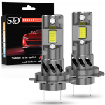 2tk 25000LM H7 LED-esitulede Canbus H7 lambipirnid 1:1 minisuuruses 50 W Plug and Play autotuled CSP 6000K valge Hi/Lo Beam Turbo esilatern