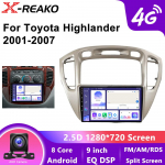 2 Din Android 12 Toyota Highlander 1 XU20 2001-2007 jaoks Auto Raadio Multimeedia Videopleier Navigatsioon CarPlay Stereo DVD Peaseade 8 core 4GB+64GB