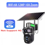P&auml;ikese v&auml;lisseire kaamera WiFi 6K juhtmevaba 10x suumiga kolm objektiivi 12MP 360 kaamerad automaatse j&auml;lgimise CCTV IP turvakaamera V380 12MP 10X Cam