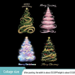 Staatilise j&otilde;ulupuu ja lumehelbe kleebiste komplekt kaubanduskeskuse v&otilde;i seinakaunistuseks (34144) middle; Static No Glue