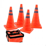 4Pcs 18inch Telescopic Reflective Traffic Cones Warning Orange Portable Versatile Pop up Cone