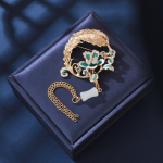 Uus Hiina antiikne narmastega lehvikpross, &otilde;&otilde;nes temperament pross, tippmoodne s&uuml;gis- ja talvemantli aksessuaarid