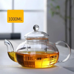 1000 ml Kvaliteetne kuumakindel klaasist teekann Praktiline pudel lille-teekann klaasist teekann infuseerija teelehe &uuml;rdiga 1000ml