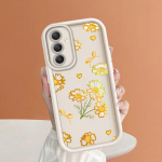 Pehme silikoonist ruudukujulise redeliga printimismustriga telefoni korpus T&auml;iskaanega kaamera p&otilde;rutuskindel kaitse kummist &uuml;mbris Samsungile Samsung A03 Core valge