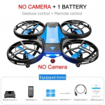 2025. aasta uus V8 induktsioonjuhtimisega RC helikopteri m&auml;nguasjade kingitus FPV VR minidroon 4k HD aerofotograafiaga kokkupandav kaameraga nelikkopter No camera 1 battery sinine