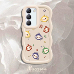 V&auml;rvitud muster Big Wave Edge pehme silikoon materjal Macaron telefoni &uuml;mbris p&otilde;rutuskindel kaitsev kummist korpus OnePlus Vivo Motorola Moto jaoks Vivo Y35 5G roosa