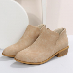 Naiste saapad S&uuml;gisene terava otsaga seemisnahast paksu kontsaga saapad paksu kontsaga naiste poolsaapad Trend-slip-ons pluss suurus 43 Botas De Mujer 36 roosa
