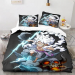 Multikas Anime One Pieces Tekikate Komplekt Nika Luffy K&auml;ik 5 Voodipesu Komplekt Luffy Tekikate Padjap&uuml;&uuml;r Twin &Uuml;hekohaline Queen King Suurus US Queen(228x228cm)