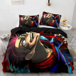 Jujutsu Kaisen Voodipesukomplekt &Uuml;heinimese Twin T&auml;is Queen King Suurus Anime Voodikomplekt T&auml;iskasvanud Kawaii Laste Magamistuba Tekikoti Komplektid 3D Prindiga 044 70x133cm 2pcs