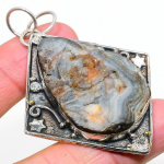 Desert Rose Druzy Handmade 925 Sterling Silver Gift Pendant 2.68 j7p14