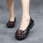 Kvaliteetsed Retro Lillelised Balleriinad Naiste Kingad Uus Trendi Mokassiinid Daamide Ehtsa Nahast Kingad Naiste Sandaalid Pehmed Mokassiinid CN 35