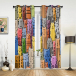 Multikad Loomade v&auml;rvilised Kassiakna kardinad Kodukaunistus Elutoa kardinad Lastetoa kardinad Kortinad k&ouml;&ouml;ki Magamistoas 135W x 60H(cm) x1