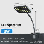 220 V LED-akvaariumi valgustus taimed kasvavad valgust t&auml;isspektriga vesimuru suure heledusega kalapaagi veekindel klambriga lamp CN Plug