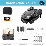 Uus originaal V88 droon 4K/8K HD kahe kaameraga &otilde;hufotograafia takistuste v&auml;ltimise kaugjuhtimispuldiga lennuki neljakopteri m&auml;nguasi 2025 Black Dual-4K-3B