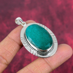 Smaragdripats, 925 h&otilde;bedast ripats v&auml;&auml;riskividega ehe, k&auml;sitsi valmistatud ripats h&auml;mmastav ehe, kingitus talle 2.04 Inches roheline