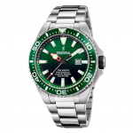 Festina The Originals roostevabast terasest rohelise sihverplaadiga kvartsist sukelduja F20663-2 200M meeste k&auml;ekell roheline