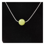 Pierres et Min&eacute;raux. Collier 1 perle Serpentine 8 mm Chaine en acier inoxydable.