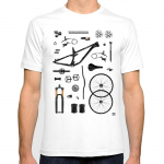 Suvine m&auml;gijalgrattakunst klassikaline T-s&auml;rk Fikseeritud k&auml;iguga jalgratas Graafiline disain Jalgrattaprint Meeste sport vabaaja topid valged s&auml;rgid S