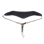 Saksofoni kaelarihm, nahast hingav reguleeritav Y-kujuline saksofon metallist p&ouml;&ouml;rleva konksuga